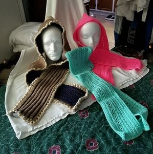 Crocheted Hooded Scarfs